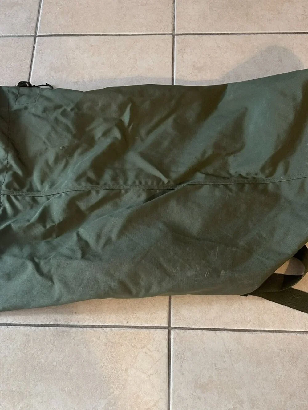 US Military Waterproof Duffel Bag Rubberized OD Green Backpack Straps‎ USGI